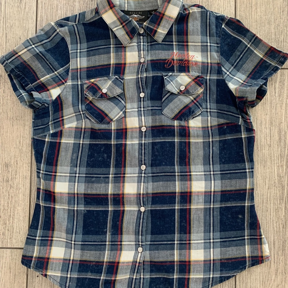 Light jeans women Harley Davidson shirt, size M, 20$